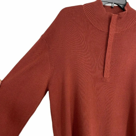 Royal Robbins Sweater Men's Sz L Red Knit Mock Neck 1/4 Zip Stretch Long Sleeves - Picture 5 of 9